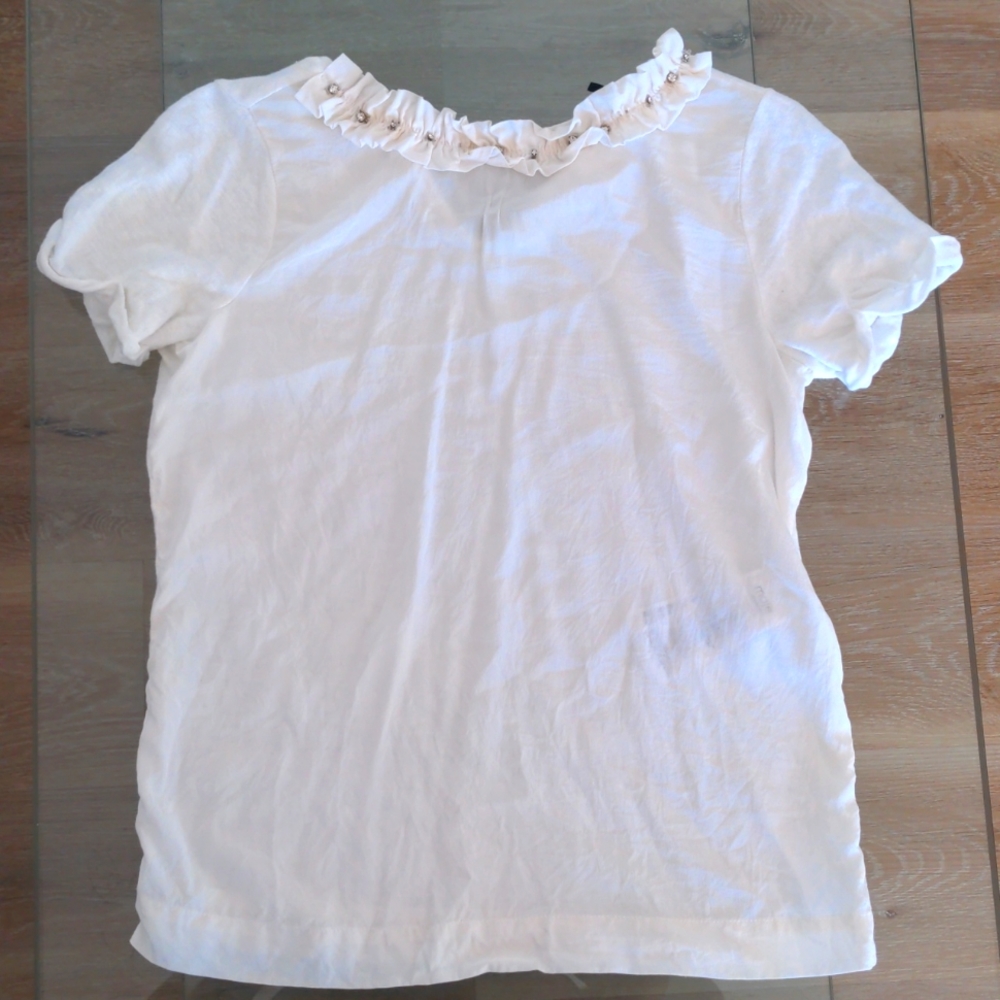 Maje White Silk & Linen Shirt
